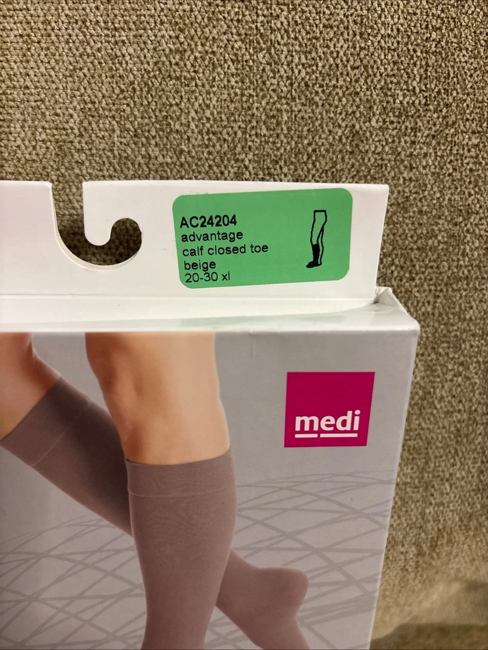 Duomed Advantage20-30 mmHg Closed-Toe knee hi Compression Stocking Beige (medi)